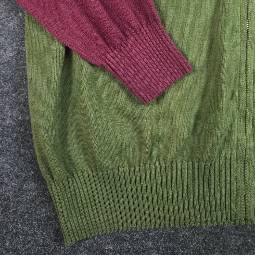 London House Men's Green Maroon Hilfiger Golf Sweater 1/4 Zip Preppy Size 2XL - Picture 9 of 11